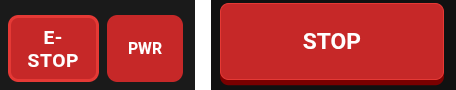 Figure 13.1 — E-STOP top right; STOP at the bottom of the throttle.