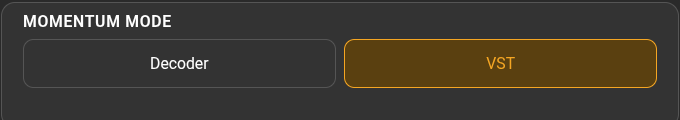 Figure 14.3 — Switch modes mid-session from the gear panel.