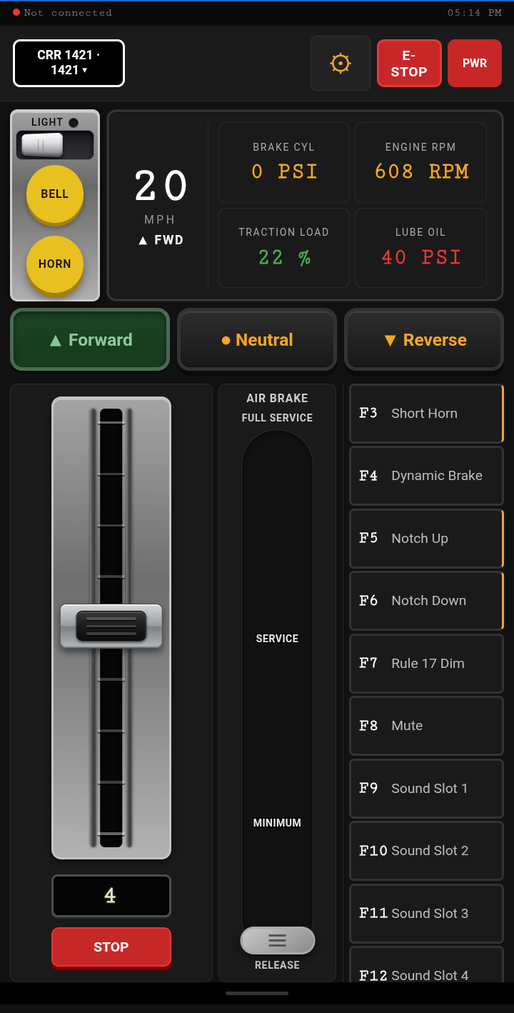 Figure 18.2 — Lever in detent 4, 20 mph.