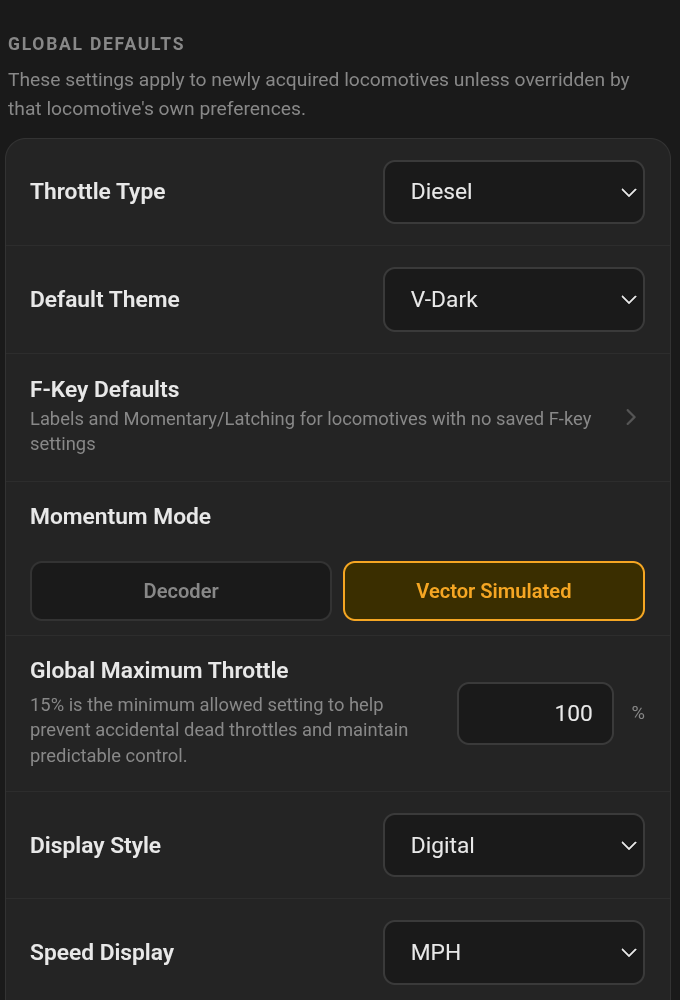 Figure 25.1 — Setup: Global Defaults.