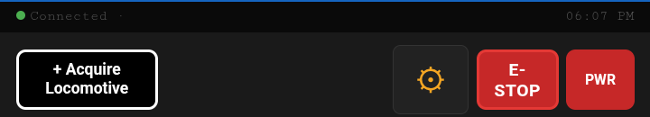 Figure 3.3 — Green Connected at the top means you're talking to the command station.