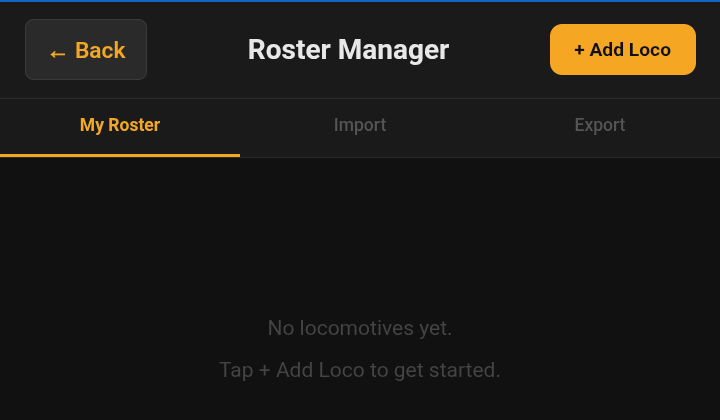 Figure 6.3 — A new roster. Nothing here until you add something.